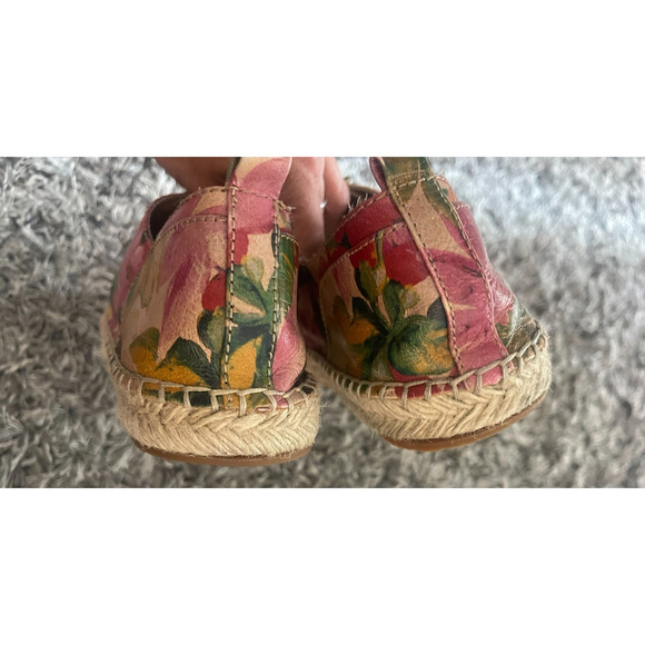 Patricia Nash 8 Floral Leather Espadrilles Eva Flats Zip Shoes Boho Resort Style - Picture 12 of 13